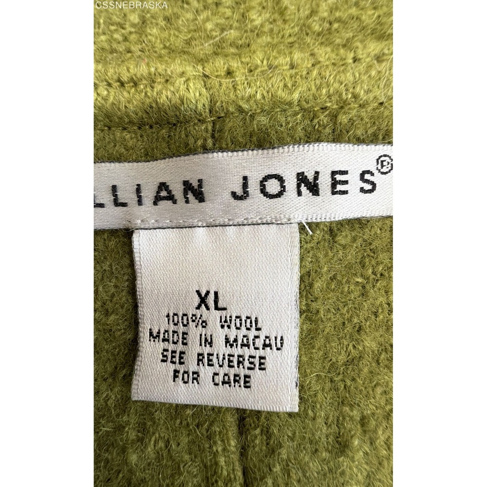 Jillian Jones Women's Vintage Green Boiled Wool Full Zip Jacket Sz XL - Picture 5 of 10